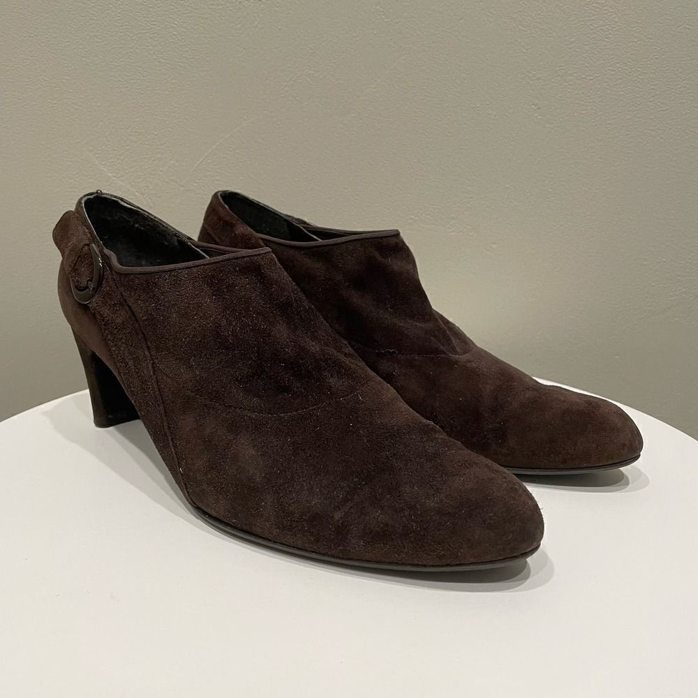 Stuart Weitzman Brown Suede Heel Ankle Boots